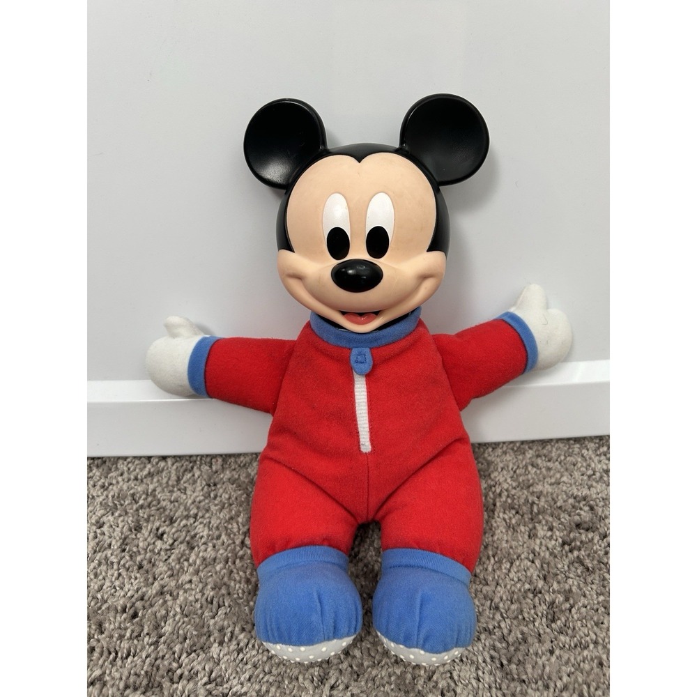 Vintage Baby Mickey Mouse Plush Plastic Head Soft Body Disney